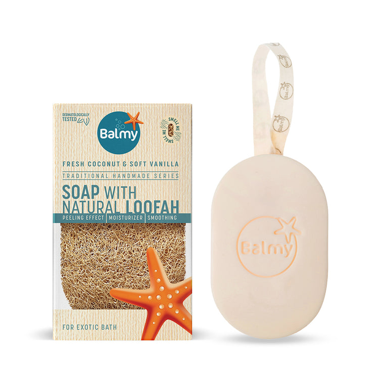 Balmy Loofah Soap - Fresh Coconut & Soft Vanilla