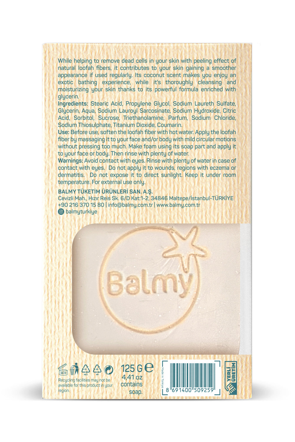 Balmy Loofah Soap - Fresh Coconut & Soft Vanilla